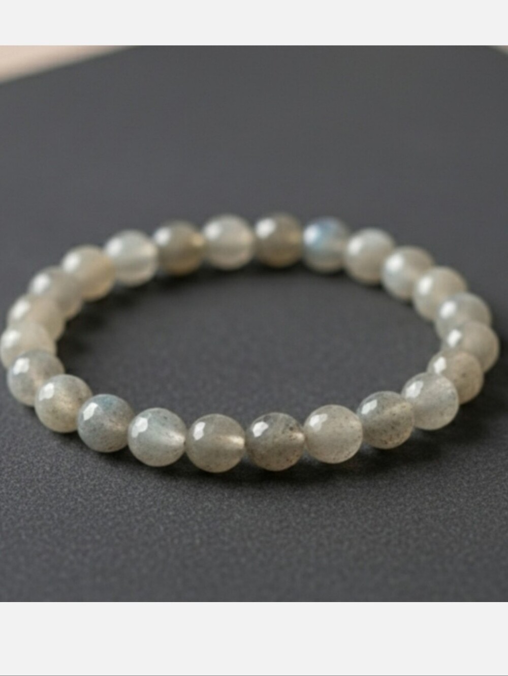 Labradorite Faceted Beaded Stretch Bracelet Natural Beads NWT